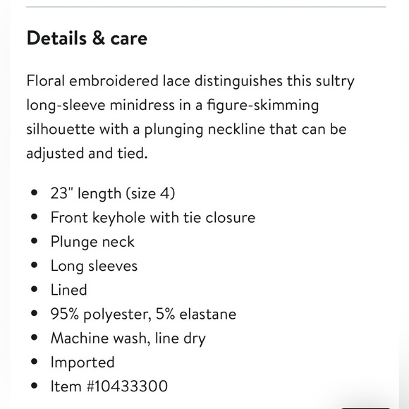 Princess Polly Braun Long Sleeve black lace  Mini Dress sz 4 - Picture 9 of 10